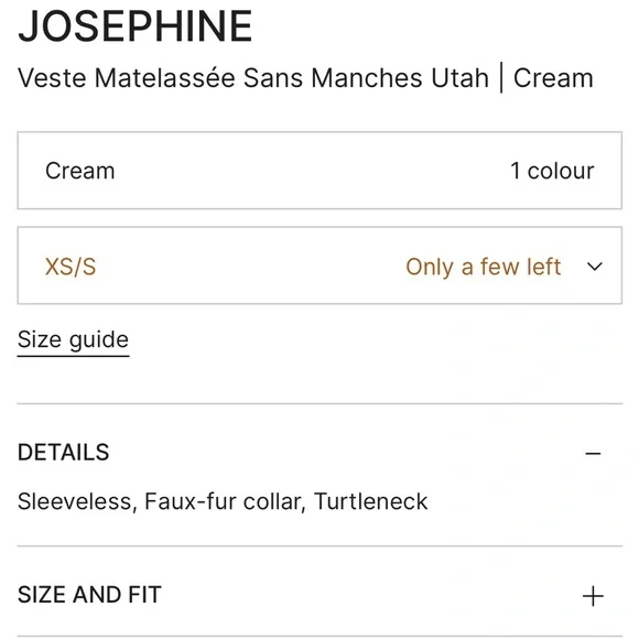 NWT JoSephine Utah Cream Cotton Vest - Sz XS/S (no flaws) - Picture 12 of 13